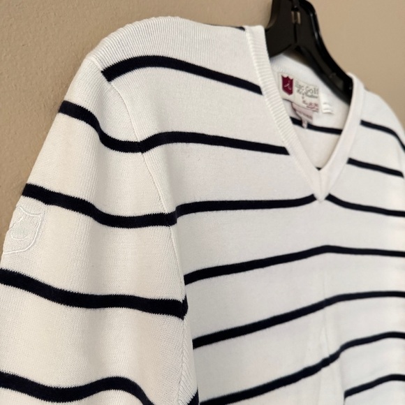 NWT iliac golf Bert LaMar White Striped Sweater Long Sleeves Size XL - Picture 5 of 7